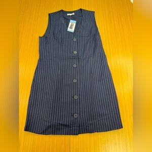 NWT Women’s Steve Madden Pinstripe Dress Navy Size Large MSRP 99.00